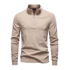 Logo personnalisé coton lourd pleine fermeture éclair sweat à capuche 350gsm surdimensionné épais goutte épaule demi fermeture éclair sweat - Product Image 4
