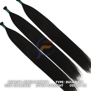 Extensions de cheveux raides naturels de luxe indonésiens Cuticule vierge crue Cheveux alignés 100% Cheveux humains résistants aux chutes Vente en gros en vrac - Product Image 5