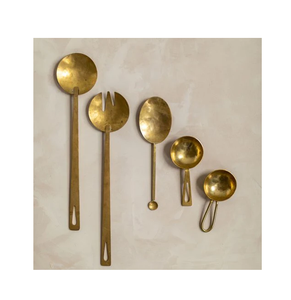 Cuchara de cucharón de latón Cuchara de cocina de latón respetuosa con el medio ambiente con bordes brillantes Cuchara de cucharón de pulido de espejo Cena segura - Product Image 6