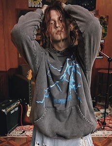 เสื้อมีฮู้ดผู้ชายสไตล์วินเทจ, เสื้อสวมหัวทรงโอเวอร์ไซส์ผ้าคอตตอนใส่สบายปักฤดูหนาว - Product Image 6