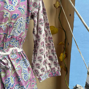 Mix color block printed cotton maxi <b>dress</b> <b>summer</b> wear long <b>sleeve</b> <b>Dress</b> for Women - Product Image 1