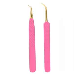 Pinces à épiler professionnelles de haute qualité en acier inoxydable durables, pointe en fibre, outils pour extensions de cils, volume greffé - Product Image 2