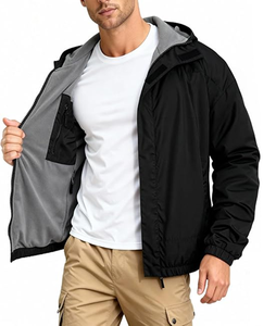 Veste en polaire softshell à double boutonnage décontractée pour homme, en fourrure de mouton, avec sequins, capuche amovible, réversible, coupe-vent bomber - Product Image 1