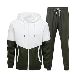 OEM Survêtement vierge coupe-vent en nylon pour hommes, 2 pièces de survêtement de jogging en nylon 100% respirant de style unique pour hommes - Product Image 2