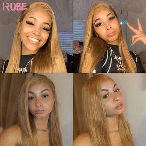 Bán Buôn 4X4 Đóng Cửa Tóc Giả Mật Ong Cô Gái Tóc Vàng Thẳng #27 Màu Tóc Giả Tóc Con Người Cho Phụ Nữ Trong Suốt Ren Tốt Nhất Brazil Tóc Giả - Product Image 5