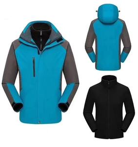 Veste d'hiver en toile décontractée pour hommes personnalisable coupe-vent à capuche avec fermeture éclair avant style urbain avec design de bloc de couleur teint OEM - Product Image 4