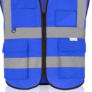 Gilet de sécurité réfléchissant de haute qualité certifié CE pour hommes - Vêtements de travail de chantier en plein air avec logo et options de couleur personnalisés - Product Image 6