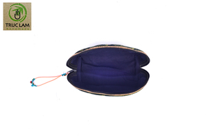 Vietnam High Quality Wholesale Best Price Eco-Friendly Women Size S Wax Fabric Clam <b>Purse</b> with Thick Hand-Printed Hemp - Product Image 3