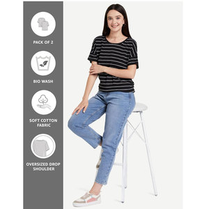 Camisetas personalizadas de alta calidad 100% de algodón para mujer, camisetas de color sólido, camisetas lisas en blanco a granel más vendidas para el verano - Product Image 4