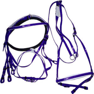 Conjunto Completo de Equitación de PVC, Cabestro, Brida y Pechera, Duradero, Calidad de Exportación para Entrenamiento y Deportes - Product Image 1