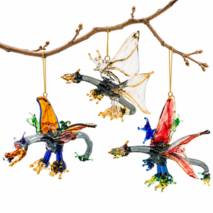 Adorno Navideño de Dragón de Cristal Hecho a Mano en Egipto con Decoración de Oro de 24K, Coleccionable Decorativo Colorido - Product Image 3