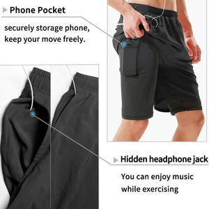 กางเกงขาสั้นชายหาดเอวยางยืดระบายอากาศได้ดีกางเกงขาสั้นออกกำลังกายสีทึบพิมพ์โลโก้สำหรับผู้ชาย - Product Image 5