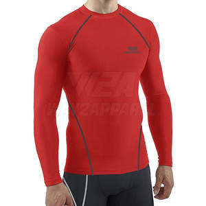 Chemises de compression légères et ajustées pour hommes Chemises de compression de haute qualité de couleur unie d'entraînement - Product Image 3