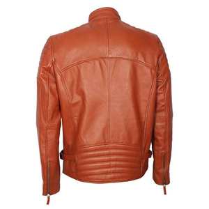 Chaqueta de motorista de moda informal de alta calidad personalizada cuero genuino estilo clásico cuello levantado transpirable ligero invierno 4XL - Product Image 6
