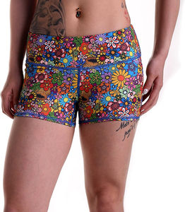 Shorts de Yoga Cortos de Cintura Alta para Mujer, Diseño Nuevo 2025, Compresión Suave, Efecto Push-Up, Sin Costuras, Estilo Tie-Dye Mármol - Product Image 3