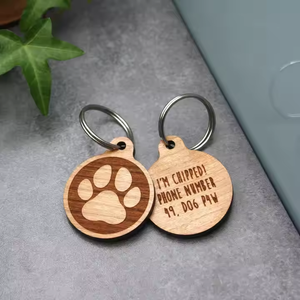 Custom Bone-Shaped Wooden <b>Pet</b> ID Tags: Personalized <b>Collar</b> Tags for <b>Pets</b> Vietnam Producer - Product Image 2
