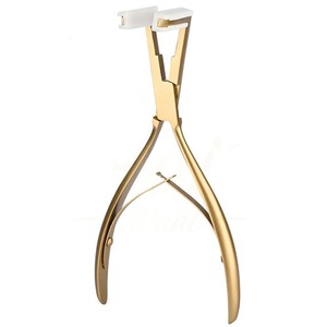 Pinza para Extensiones de Cabello con Cinta Adhesiva, de Acero Inoxidable Negro, Superficie Plana, Herramienta para Sellado de Extensiones de Cabello para Mujeres - Product Image 3