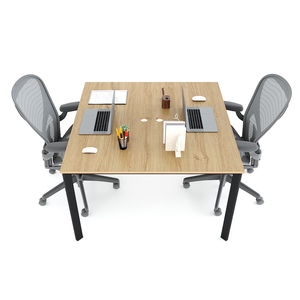 Mesa Ovalada con Tablero de Contrachapado Recubierto de Melamina y Patas de Hierro 120x120cm para 2 Personas HBOV038 - Product Image 3