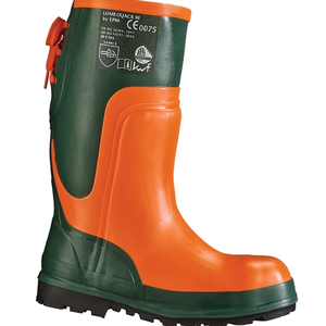Bottes de sécurité imperméables en olivier/orange avec embout en acier, taille 45, en caoutchouc naturel, pour la foresterie - Product Image 2