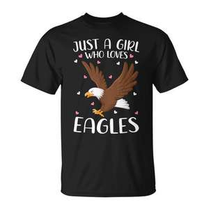Camiseta Promocional Just a Girl for Who Loves Eagles para Mujer y Niña - Product Image 1