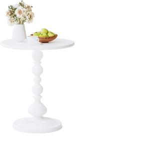 Mesa Auxiliar Redonda Francesa, Mesa de Noche Minimalista con Pedestal, Mesa Auxiliar Pequeña para Dormitorio o Sala de Estar - Product Image 1