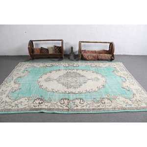 พรมตุรกีโบราณขนาดใหญ่ 6.1x9.2 ฟุต (187x280 ซม.) สีน้ำเงิน พรมลายตะวันออก - Product Image 3