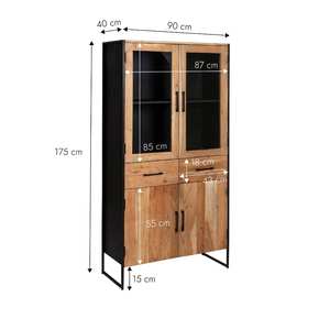 Vitrina de madera de acacia y metal Bosco - Product Image 5