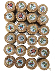 Classic Eco-friendly Bamboo Water Hyacinth Natural Rattan Plate Woven Flower Bag Vietnam Wholesale Wicker <b>Crafts</b> - Product Image 5