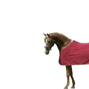 Alfombras de caballo de lana roja de poliéster/algodón de alta calidad, logotipo personalizado, diseño sólido de marca para uso en primavera e invierno, parte superior fabricada - Product Image 2