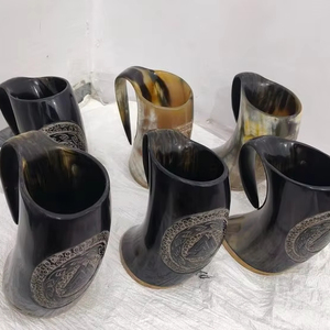 แก้วมักทรงเขาควายไวกิ้งทำด้วยมือแก้วมักดีไซน์ใหม่สำหรับเบียร์และกาแฟ - Product Image 1