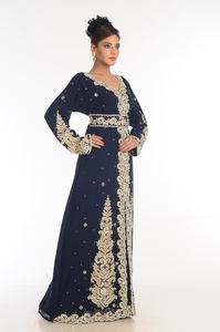 Black Embroidered Georgette Islamic <b>Kaftan</b> - Product Image 4