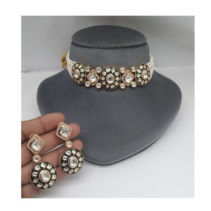 Traditional Kundan Floral <b>Necklace</b> with Earrings for women Designer Multi-Layered <b>Gold</b> <b>Necklace</b> <b>Pearl</b> Choker Set - Product Image 1