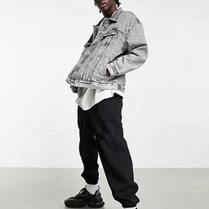 Estilo callejero chino OEM fábrica gris talla grande personalizado Canadá Goos chaqueta Denim color hombres Jean chaqueta - Product Image 3