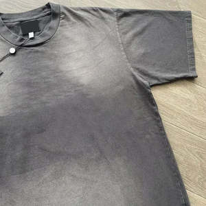 Camisetas personalizadas de algodón de gran tamaño para hombre, ropa de calle en blanco de peso pesado liso de alta calidad, camiseta desgastada lavada con agua ácida para hombre - Product Image 4