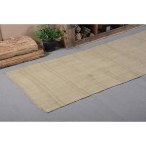 Alfombra turca vintage de 33x124 pies, área grande, rectángulo, minimalista, detalles amarillos, látex de lana para sala de estar, pasillo, Patchwork - Product Image 5