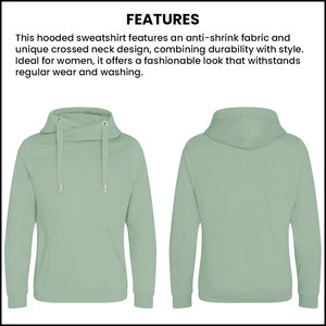 Sweatshirts à capuche à col croisé anti-rétrécissement personnalisés, sweatshirts à la mode et durables pour femmes - Product Image 5