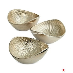 Design élégant martelé noir et or couleur vaisselle de table bol alimentaire Standard nouveauté forme personnalisée bol à mélanger en métal - Product Image 5