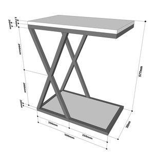 Minimalist SST003 Tea <b>Table</b> Living Room Furniture with Iron Metal Frame and Rubber Wood <b>Side</b> Corner <b>Table</b> <b>Set</b> - Product Image 4