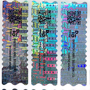 Eco-Friendly Holographic PET Sticker <b>Scratch</b> Anti-Counterfeit Durable Barcode Multi-Printing Options for Oval-Shaped Packaging - Product Image 1