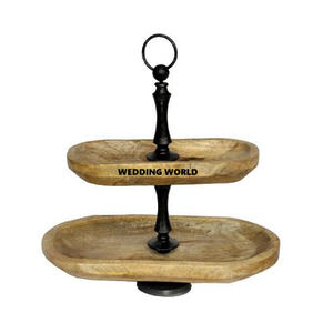 Support à gâteau en bois de conception de luxe de forme ronde, fait à la main de qualité supérieure, vente à chaud, support à gâteau en bois de créateur classique et élégant - Product Image 4