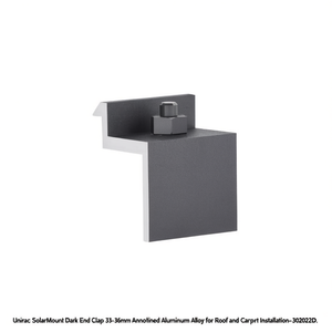 Abrazadera de Extremo Oscuro Unirac SolarMount 33-36mm de Aleación de Aluminio Anodizado para Instalación en Techos y Cocheras - 302022D - Product Image 2
