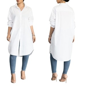 Chemise blanche décontractée pour femme grande taille, haut en mousseline de soie tendance, disponible en noir - Product Image 5