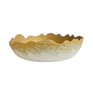 Tazón de fruta y ensalada de Metal minimalista moderno con bordes dorados que sirve platos de aluminio para hoteles domésticos tazón de comida contemporáneo - Product Image 3