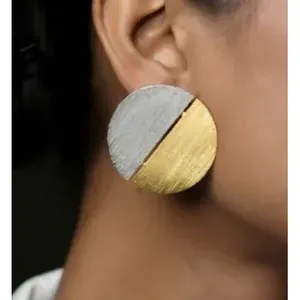 Handmade Gold Plated Brass Drop <b>Earrings</b> with <b>Pearl</b> <b>and</b> <b>Diamond</b>-Trendy Ethnic Style for Wedding Party Gift - Product Image 1