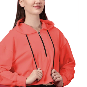 Sudadera CON CAPUCHA DE Top corto de aspecto callejero para mujer, sudaderas transpirables antiarrugas, Sudadera con capucha de estilo de exportación de gama de moda - Product Image 4