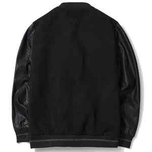 Premium Genuine Leather Varsity Jacket for Men with Versatile Varsiti Jacket Custom Embroidered Patches & Real Leather Sleeves - Product Image 5