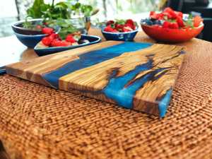 Tabla de cortar de madera de Acacia hecha a mano india con tabla de queso de resina, nuevos productos, utensilios de cocina para decoración del hogar y propósito de regalo - Product Image 6