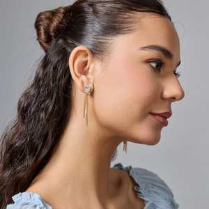 Floral Tassel Drop Earrings for Party Made of Zinc Alloy 192680 - Product Image 2
