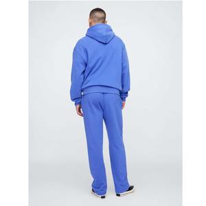 ชุดเสื้อฮู้ดและกางเกงแบบสวมหัวสำหรับผู้ชายชุดสตรีทแวร์ผ้าคอตตอน100% พิมพ์โลโก้ได้ตามต้องการสำหรับฤดูหนาว - Product Image 6