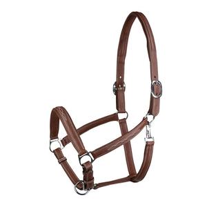 Halter de cuero con corona cosida de lujo, hilo de color acolchado, salida o cabestros acolchados cosidos personalizados con herrajes de latón - Product Image 1